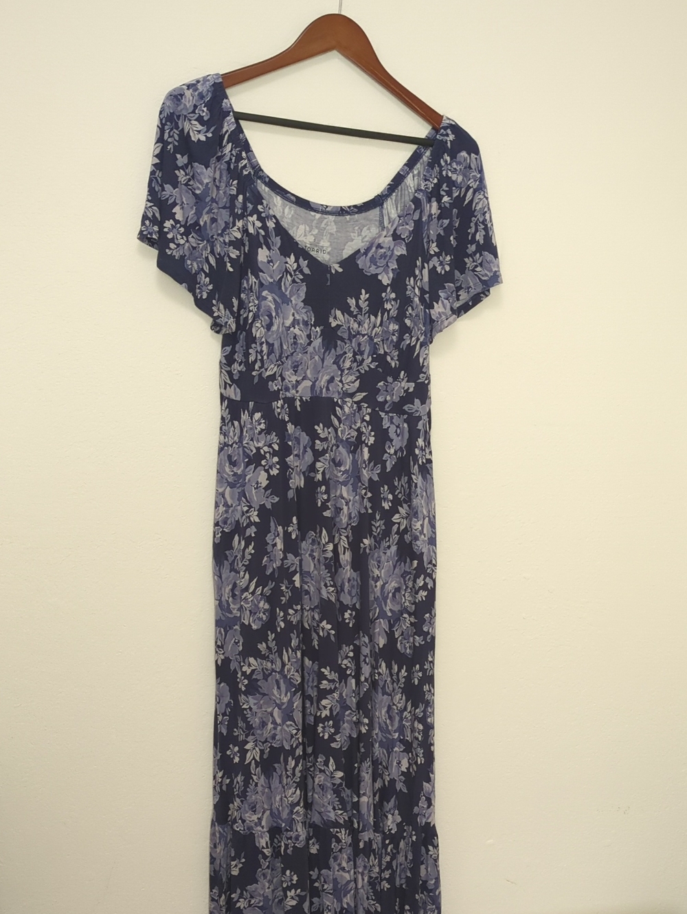 torrid Navy & Light Blue Floral Scoop-Neck Maxi Dress